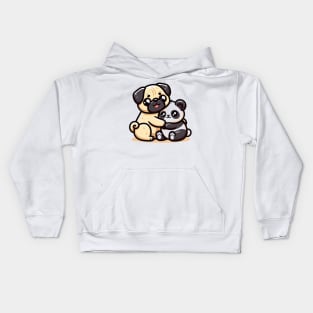 Panda & Pug's Friendly Hug Kids Hoodie